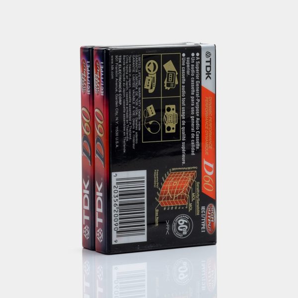TDK D60 Type I 60 Min Blank Cassette Tapes (2 Pack) For Discount - Image 2